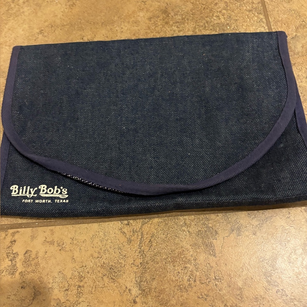 Billy Bobs Of Texas in Fort Worth Vintage Women’s blue jean clutch purse-Rare
